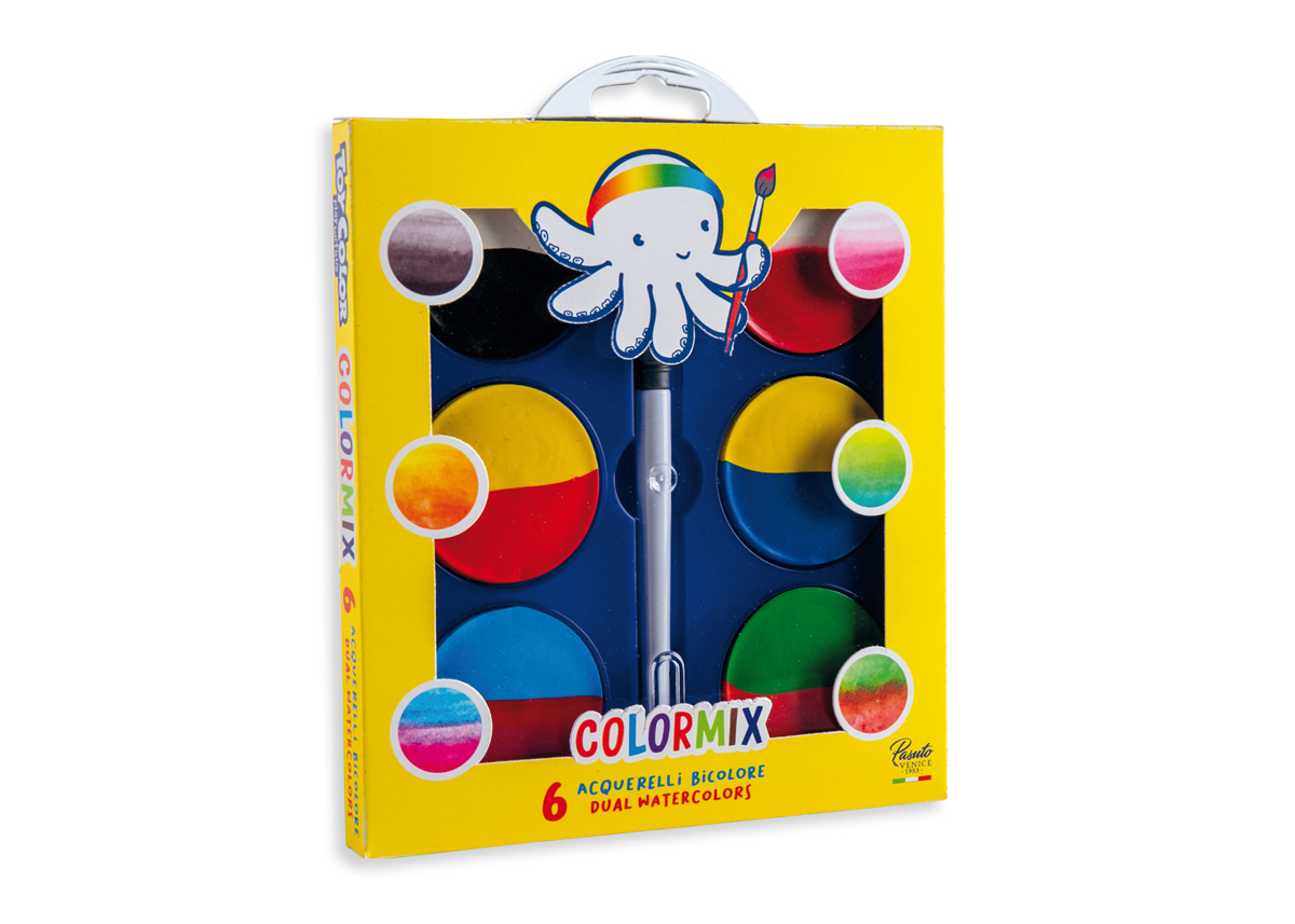 Immagine fotografica 6 Acquerelli maxi bicolore Color mix