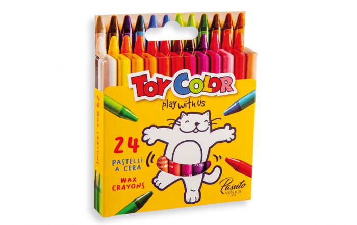 Box of 24 wax crayons 8 mm diam. - 0090